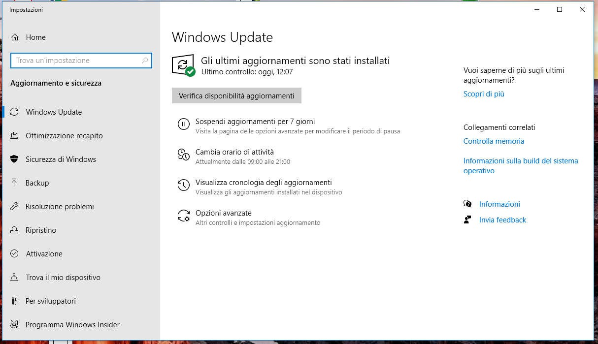 Come velocizzare Windows 10: il pannello di Windows Update