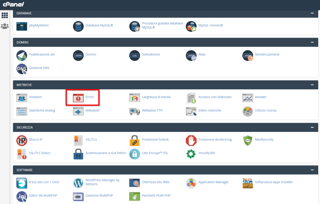 Come monitorare il log degli errori PHP in WordPress e cPanel